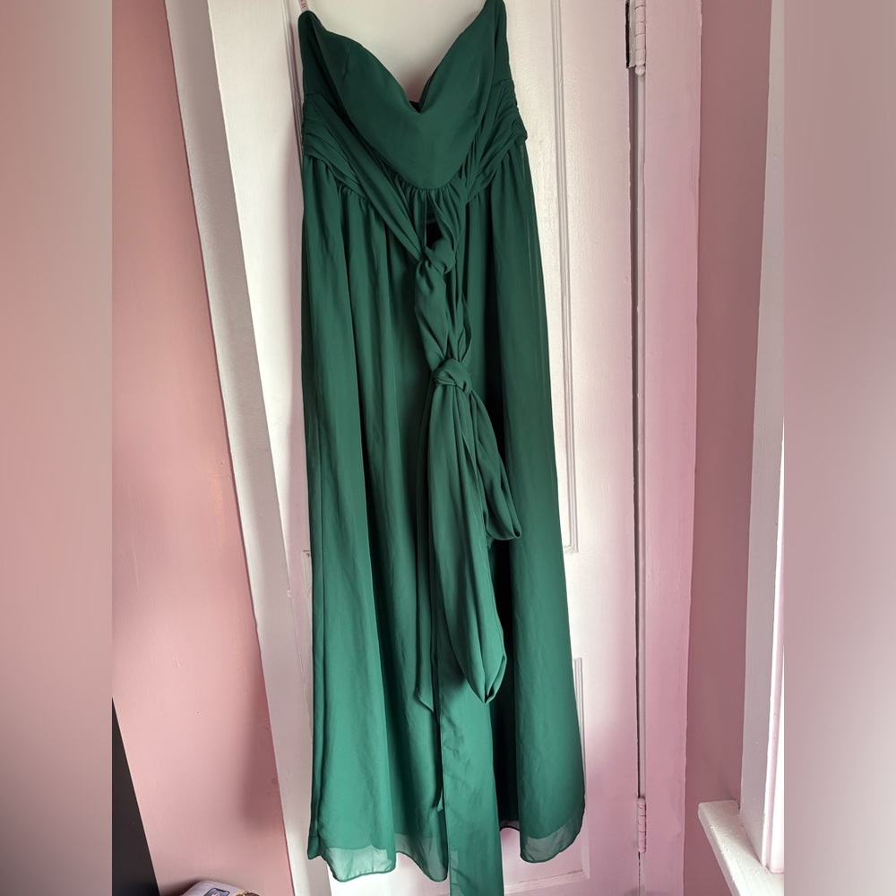 JJ’s House Emerald Green Chiffon Formal Jumpsuit / Gown Small Bridesmaid Prom